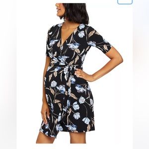 Motherhood Maternity Waist Tie Surplice Wrap dress, medium